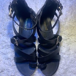 Shoedazzle: Black faux leather sandals